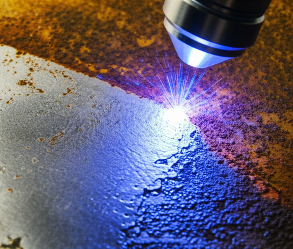 Laser rust removal demonstration